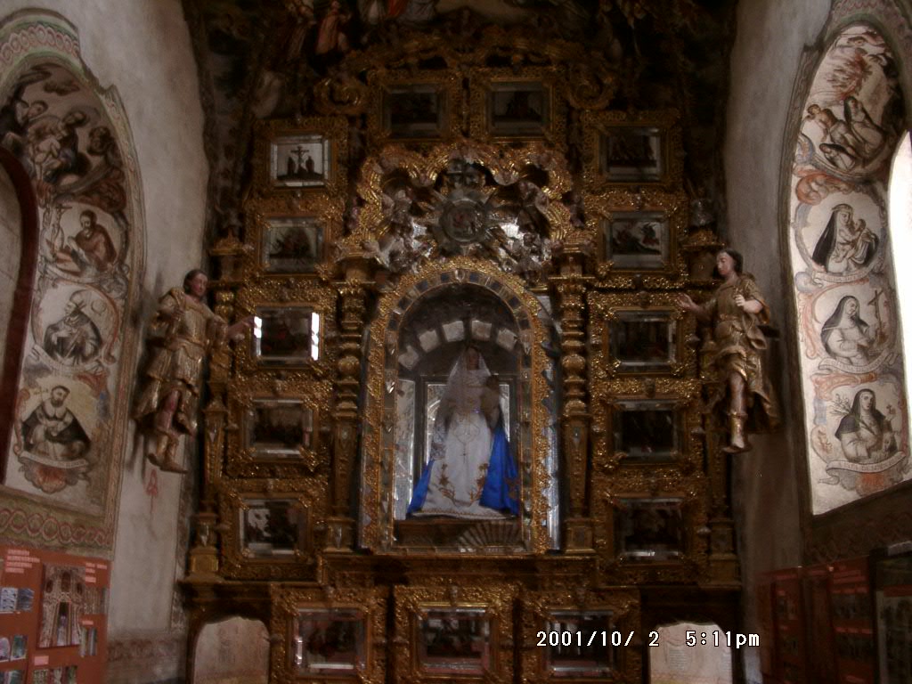 A Marian side altar in a Mexican church, showing how the Virgin becomes a locally intimate and maternal sacred presence within Latin American Catholic devotion.